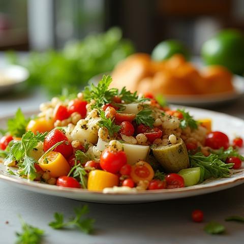 Repas coloré et frais prêt à être livré à Lyon